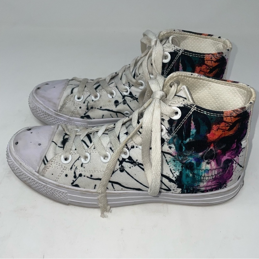 RAAD High Top Shoes – Palm Trees & Skull Design – Lace Up – Multi-Color – Unisex